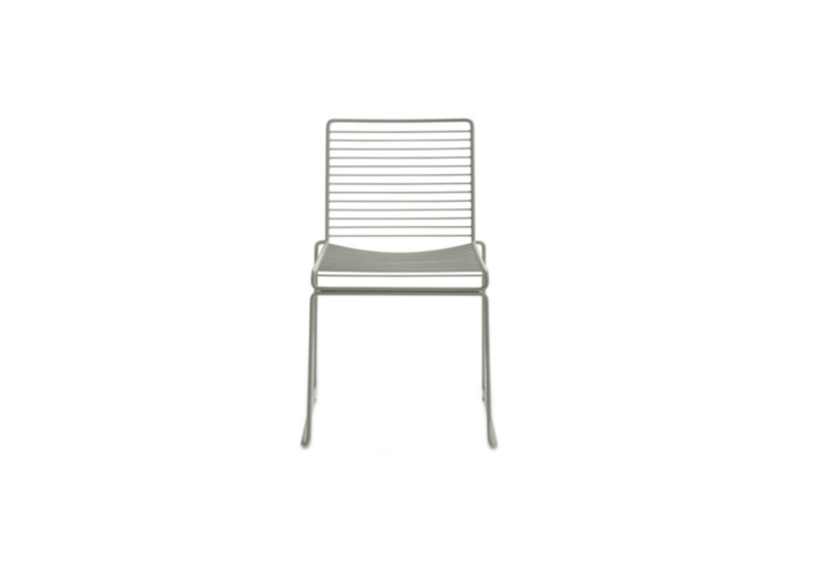 A Stackable Hee Dining Chair, available in seven colors including a soft Fall Green (shown), is \$\265 at A & R