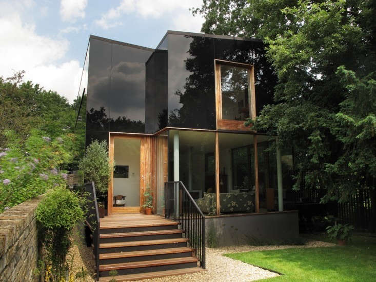 Architect Ian McChesney faced many challenges south London, including stringent zoning requirements and 68 objections from residents in a neighborhood of Victorian stucco and brick. In the end, the neighbors probably like what they see; it’s mainly a reflection of their own homes. Mirror House has an opaque glass facade that projects images of the surroundings. Photograph courtesy of The Modern House.