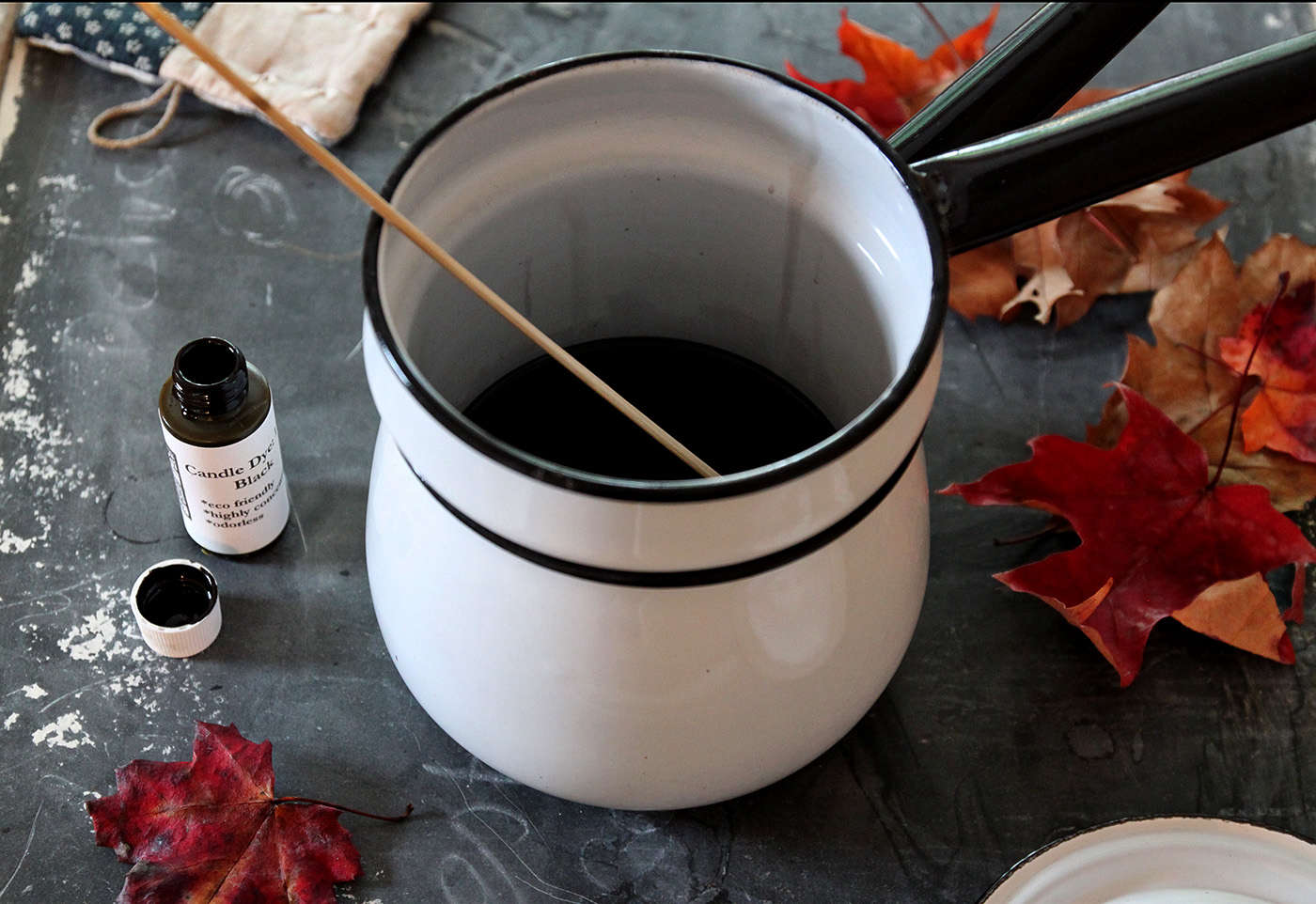 DIY: Black Beeswax Tapers for the Autumn Table - Remodelista