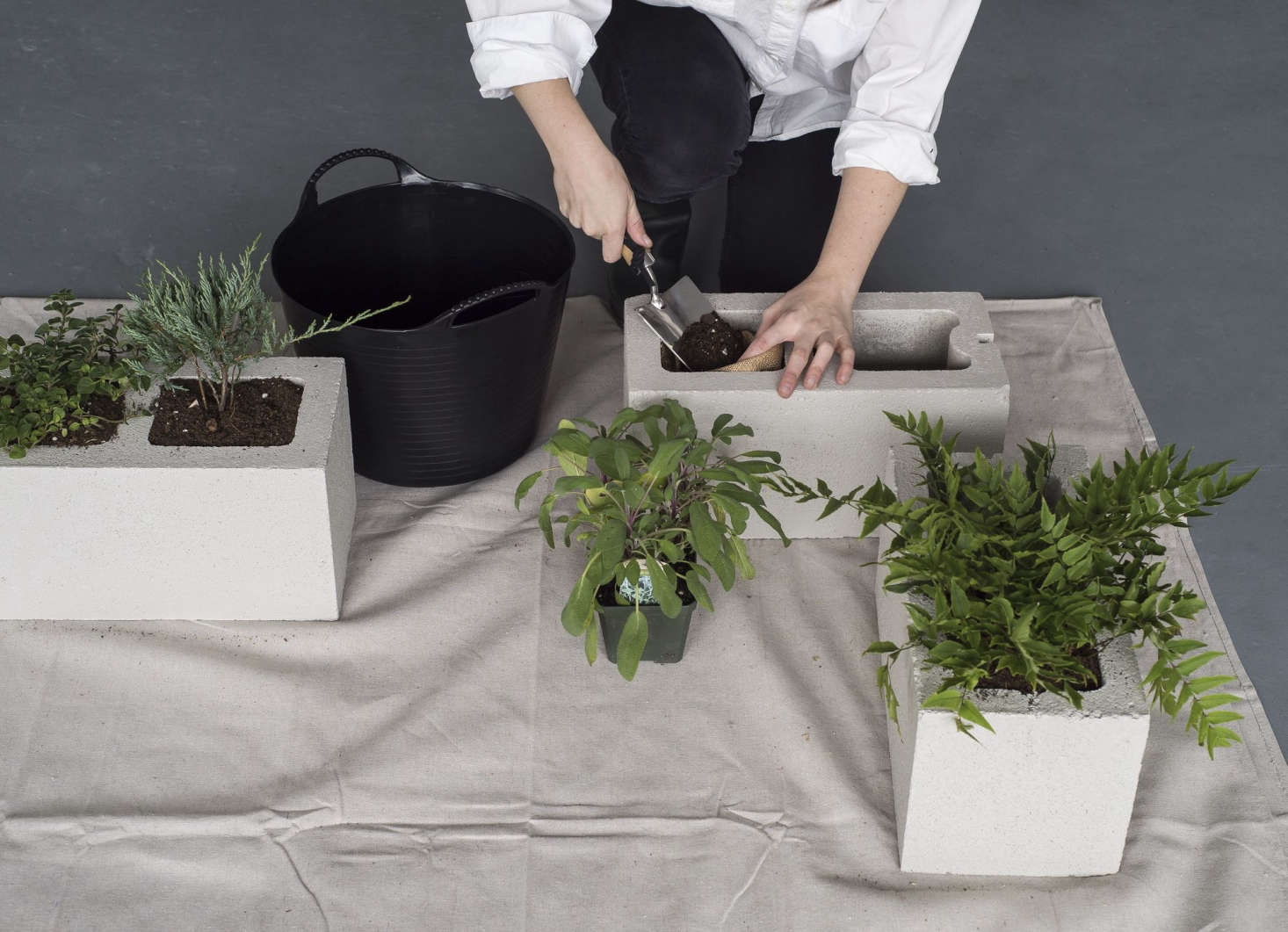 For step-by-step instructions to make DIY cinderblock planters, see our Gardenista Book.