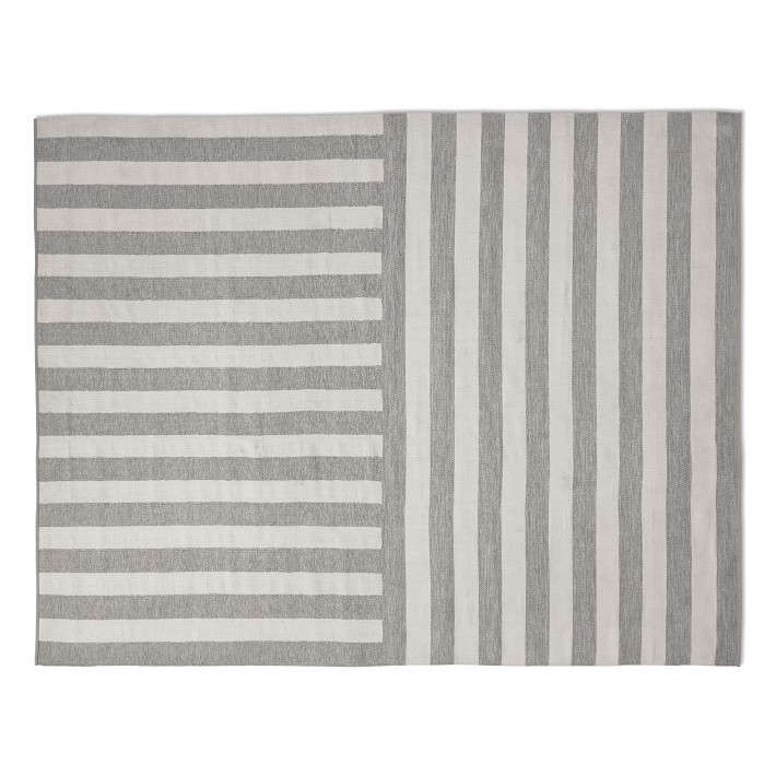 Another Perennials product, the Donovan Stripe Indoor Outdoor Rug (shown in gray) is currently on sale at Williams Sonoma Home for \$796 to \$\2,876.