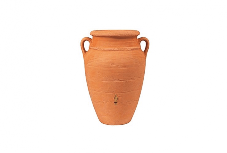 Amphora handles terra cotta rainwater collection urn