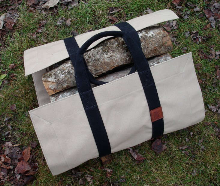 The Canvas Firewood Tote is made from \18-ounce canvas and polypropylene and cotton webbing that&#8\2\17;s been triple-stitched for strength; \$65 from Patzbag.