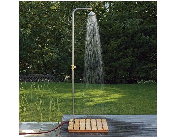 instant outdoor showers garden hose wood deck