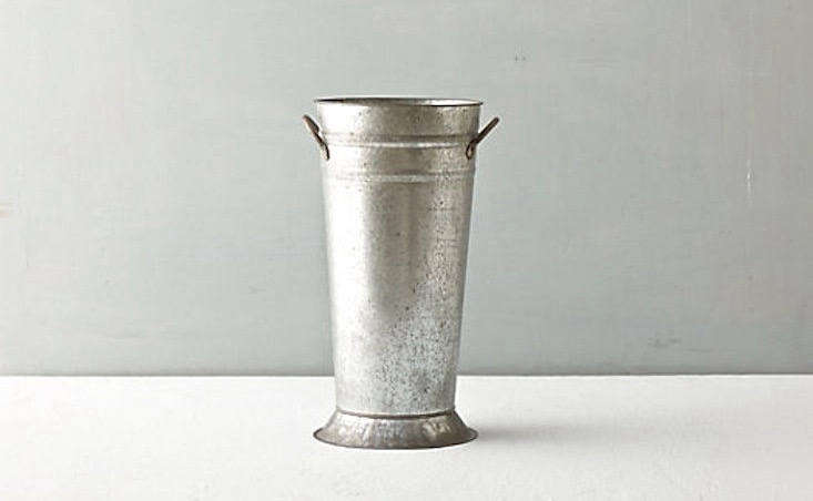  A \14.\25-inch Zinc Florist’s Vase is \$36 from Terrain.