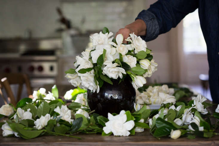 California-grown long-stem gardenias from High Camp Supply are cut to order and shipped overnight within two to five days (for an additional \$\15 you can put a rush on the order to ensure delivery by Mother&#8\2\17;s Day). A 30-gardening Vine & Blooms Box includes two dozen long-stemmed flowers resting on a nest of loose blossoms; \$\149. Photograph by Mimi Giboin for Gardenista, from Gardenias: Rethinking a Corsage Flower.