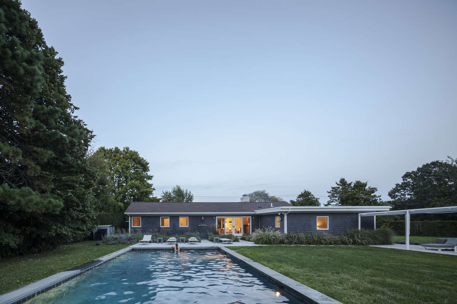 Evening at the pool.