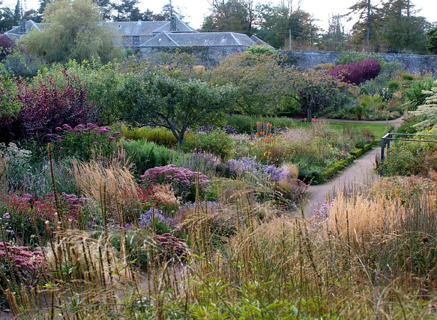 Head gardener Elliot Forsyth developed the naturalistic plantings at Cambo, including sweeps of grasses. Photograph by Sir Peter Erskine. For more, see Flower Design: A Week at the Cambo Estate in Scotland.