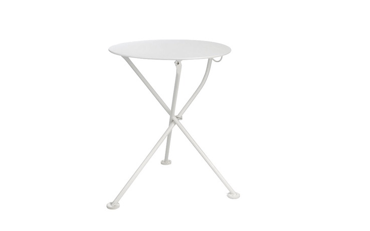 A Steel Folding Table available in white, red, or green is €\1\19 from Manufactum.