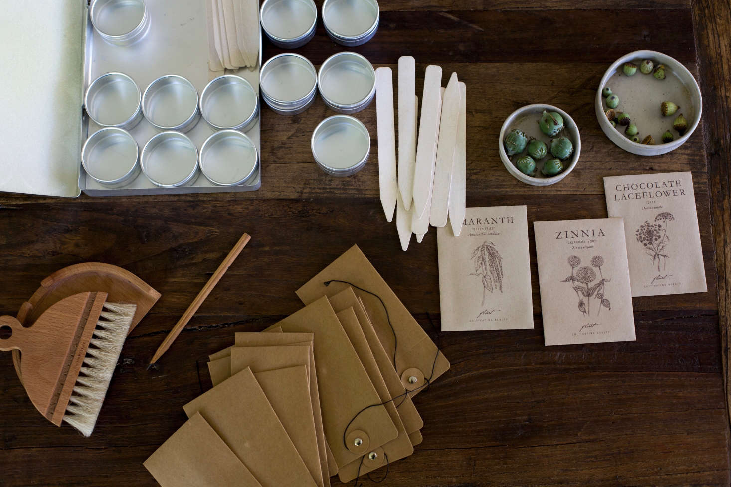 Among many other inventions, the Shakers were the first ones to put seeds from their gardens in paper packets, which they then distributed (along with herbs and botanical medicines) to local shops and farmers. Make like a Shaker and store your own seeds (for ideas, see Easy Pieces: Seed-Saving Envelopes and Seed Savers: Essentials for a DIY Kit, as shown here), or give them as gifts from the garden. Photograph by Mimi Giboin.