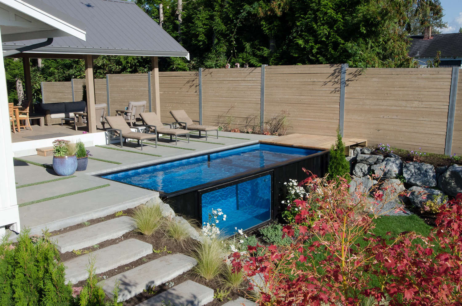 Shipping Container Chic: Recycled Swimming Pools by Modpools - Gardenista