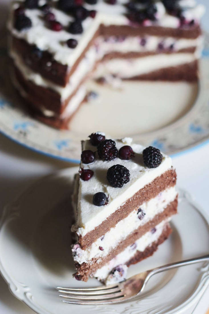 The dark, complex flavor of black raspberries is delicious with chocolate. I included them recently in a riff on a Black Forest cake, along with indigenous serviceberries (also known as saskatoon).