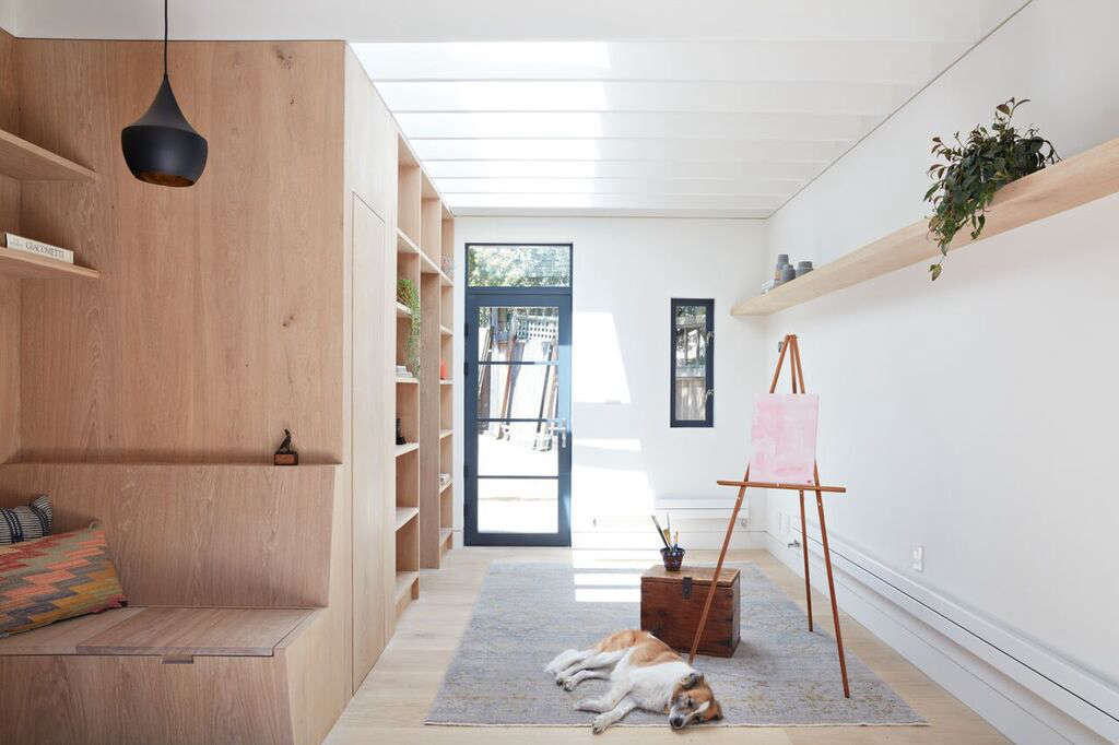 Inside the charming studio, looking away from the main house.