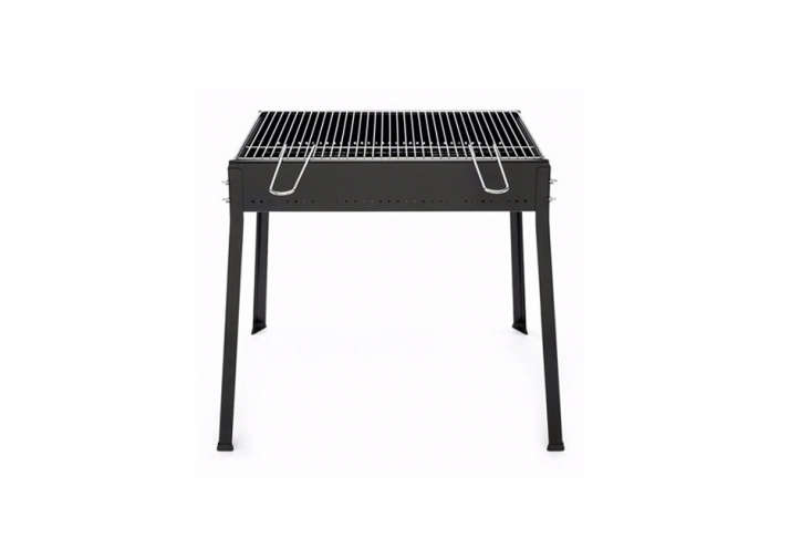 Available through German shop Magazin, the Flower Grill is small for a two burner-wide grill (30 inches wide and \19 inches deep) and is made of lacquered steel with a chrome-plated steel grill; €\1\25 (\$\146 USD) at Magazin.