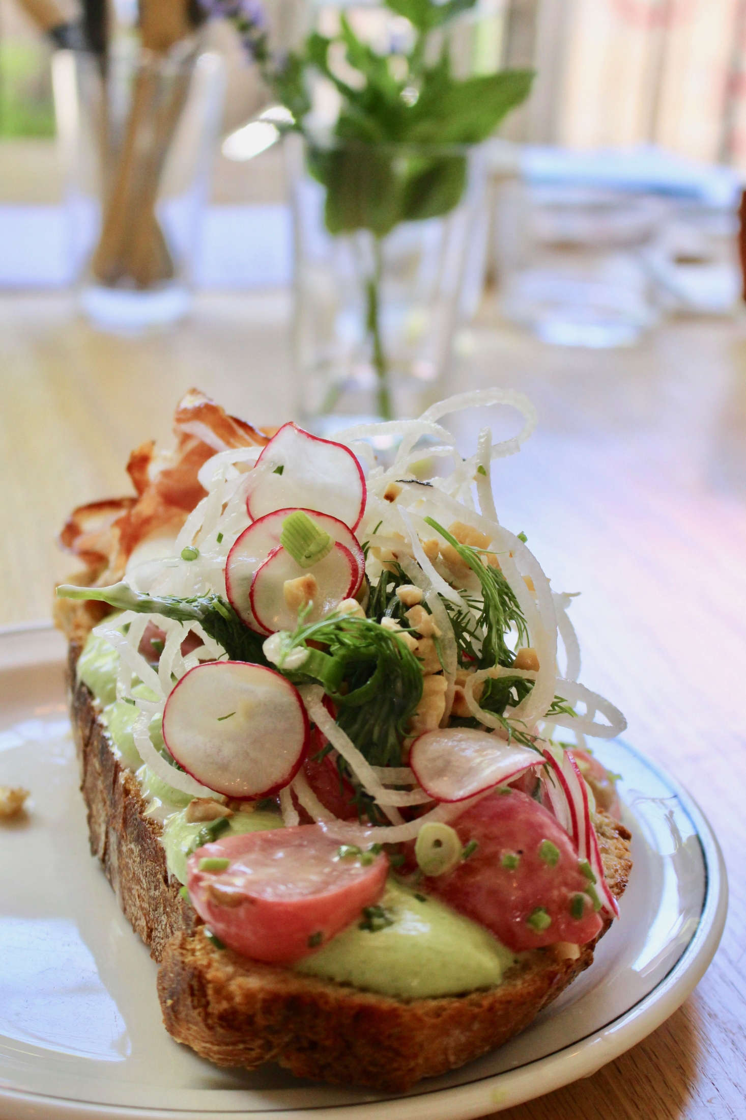 A radish and egg tartine by chef Jens Ruoff.