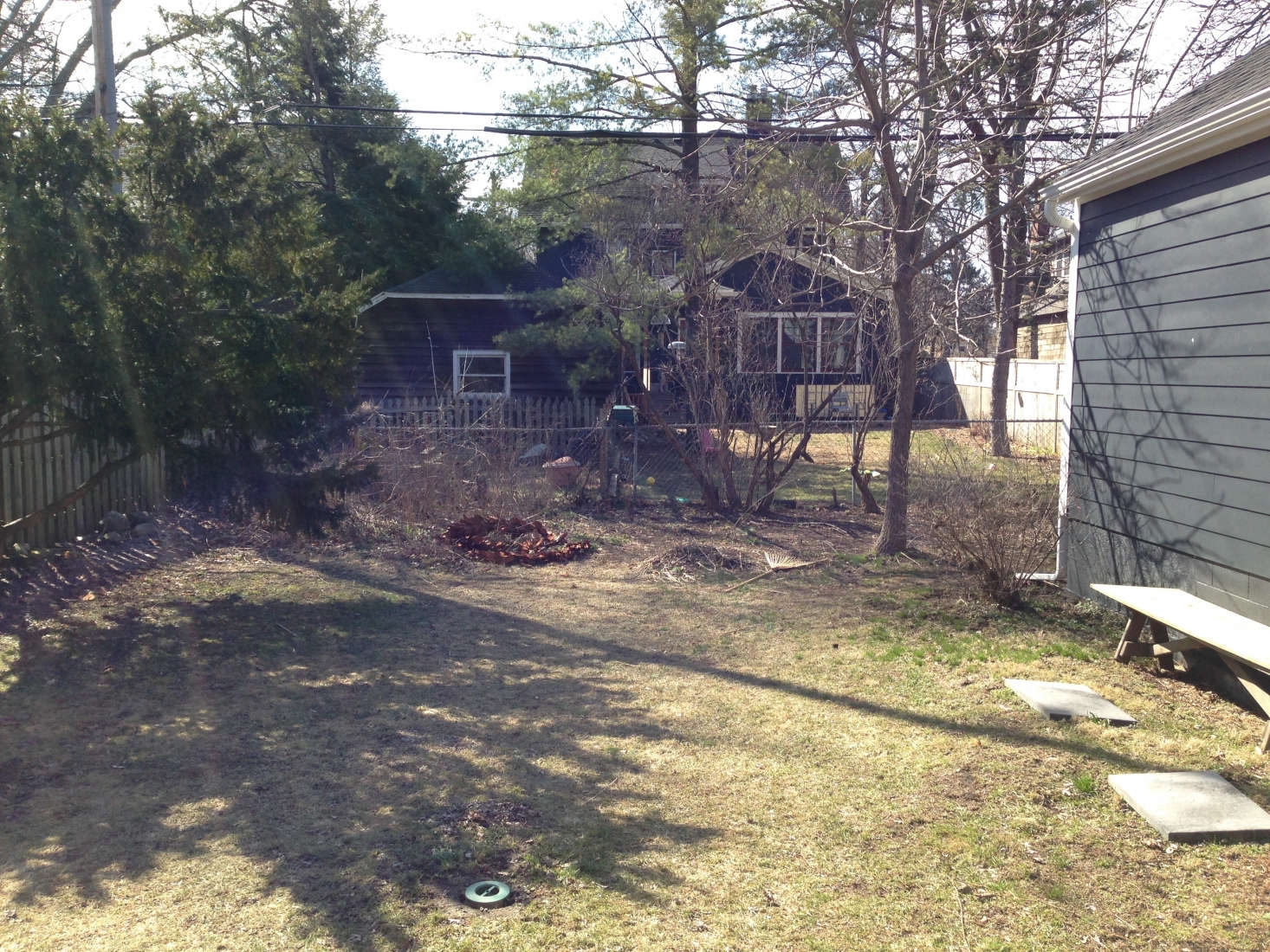 In the backyard, 