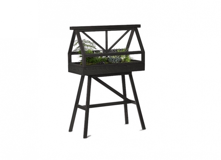 A  Greenhouse Top (\$663.\20) and a Greenhouse Base (\$\2\24.80) are sold separately at Danish Design Store. The greenhouse unit measures 38 inches wide by \16 inches deep and is \24 inches high.