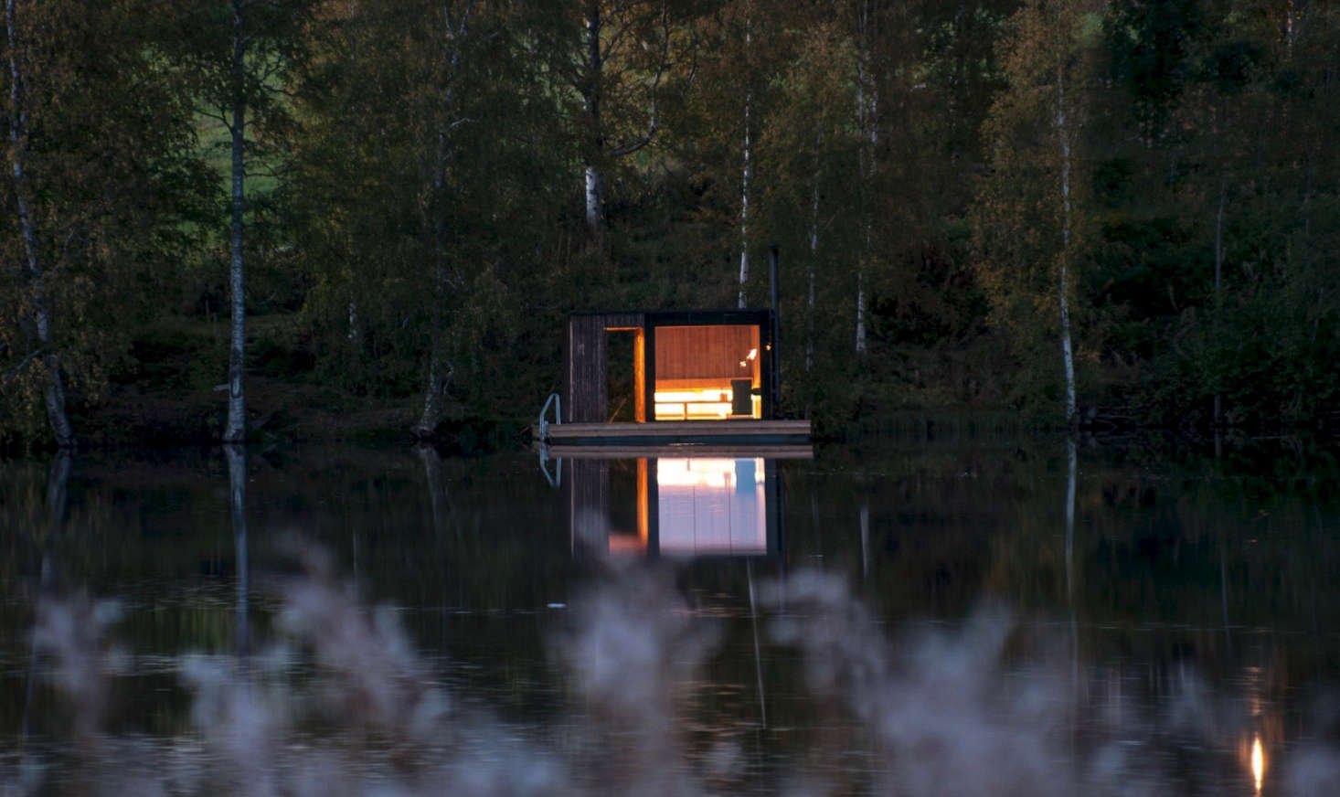 The main sauna room can accommodate up to eight people.
