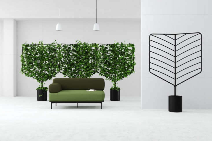 Sunday in the Park at home: A trio of Acacia planters create a fanciful backdrop. With its angled limbs, Acacia, says Kontouris, is the most treelike of the forms and &#8\2\20;allows visual flow through its negative spaces under the &#8\2\16;branches.'&#8\2\2\1; View the whole collection at Len Furniture, and for more details go to Stylecraft.