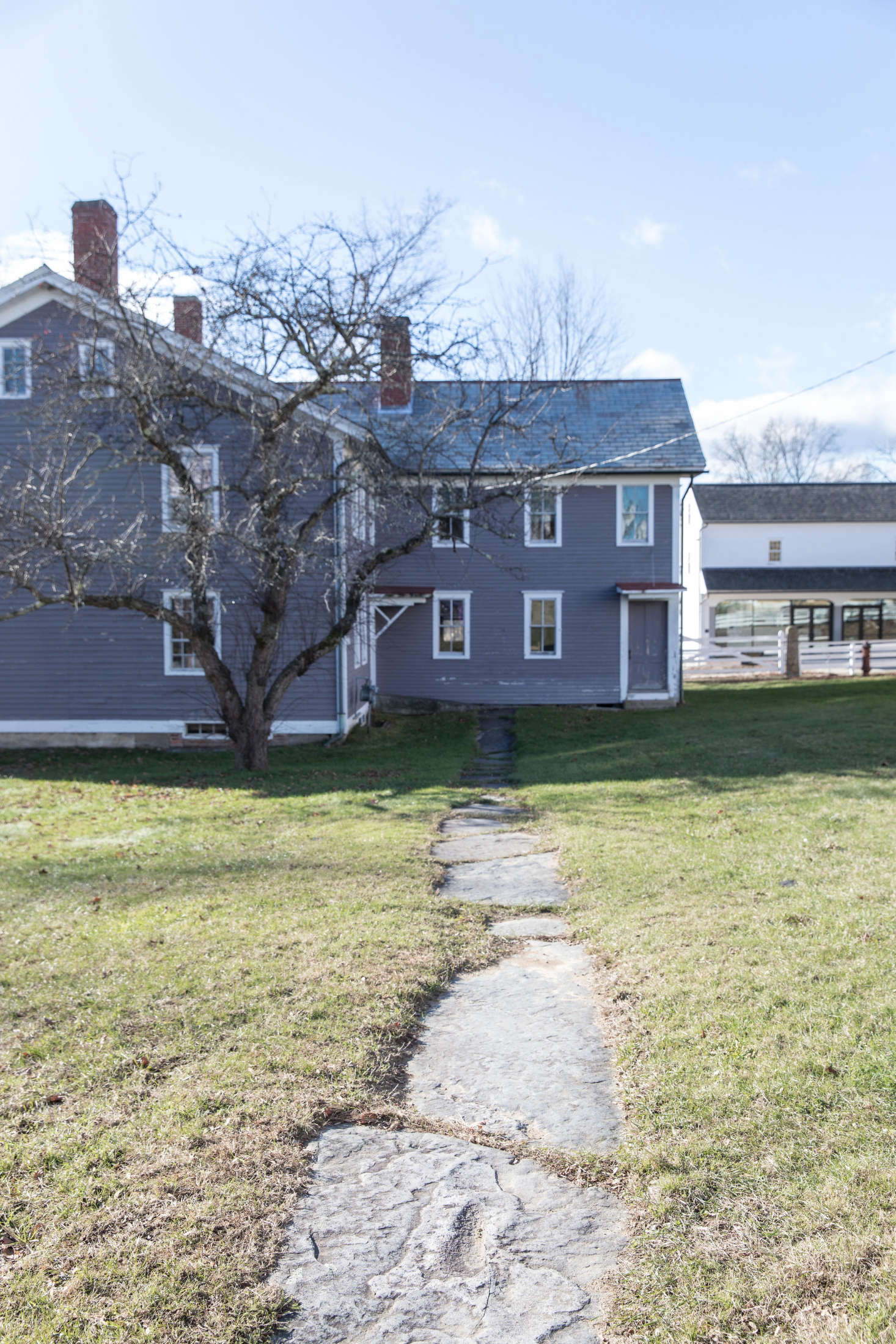 For the Shakers, creating paths through the village was another way of imposing order: Paths directed community members where and how to walk, saved shoes from mud and muck, and minimized the amount of dirt tracked into buildings (and, therefore, the amount of cleaning). At Canterbury Shaker Village, the paths were built by hand of granite pavers more than 0 years ago and are laid at right angles; despite some wear, they