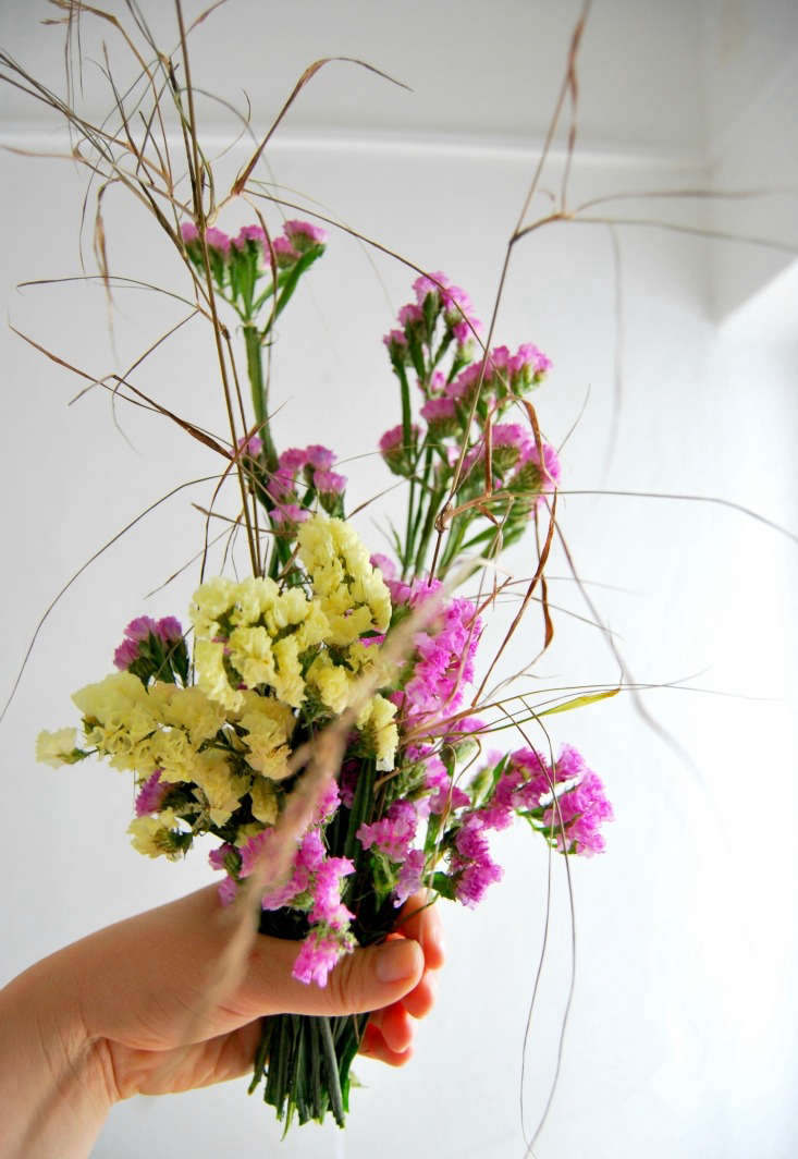 Mix with dried grasses for extra movement and to add space to the bouquets.