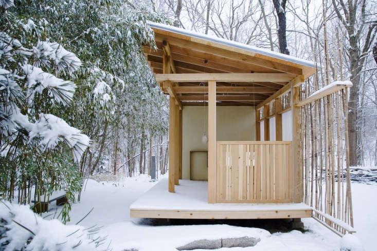 Here&#8\2\17;s what the bamboo at the Connecticut tea house (pictured earlier) looks like covered in snow. Photograph by Sean Kernan, from Outbuilding of the Week: A Teahouse on the Connecticut Coast.