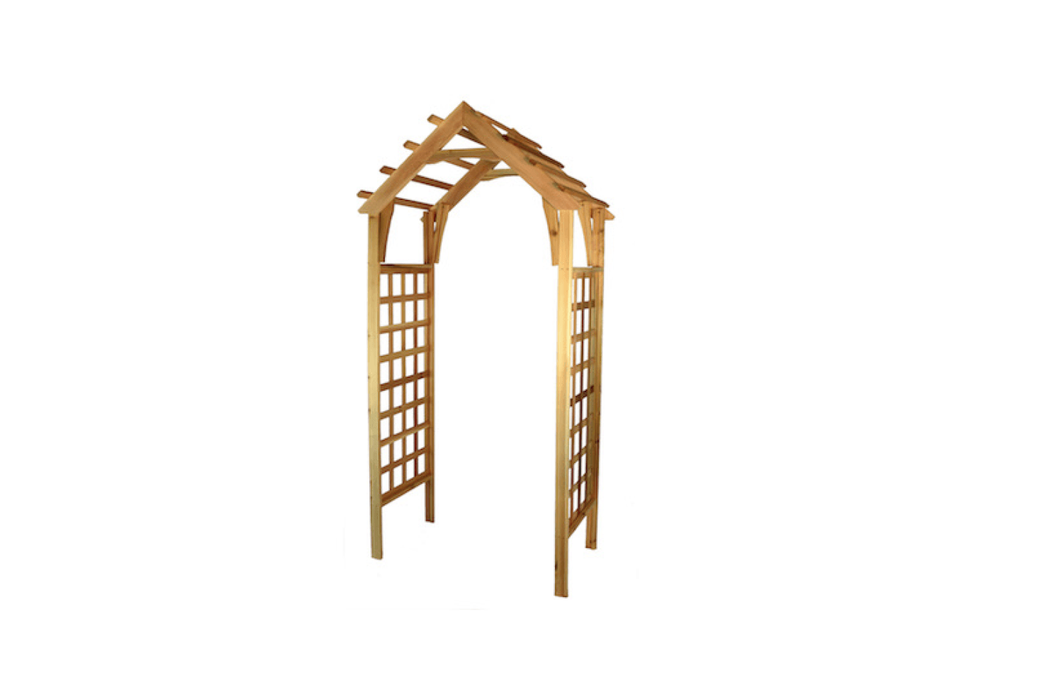 A 7.4-foot-high Natural Cedar Garden Arbor is $3. from Lowe