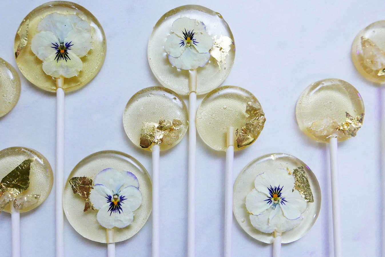 For champagne brand Dom Pérignon, Kristel created a batch of champagne-and-elderflower-infused lollipops that 