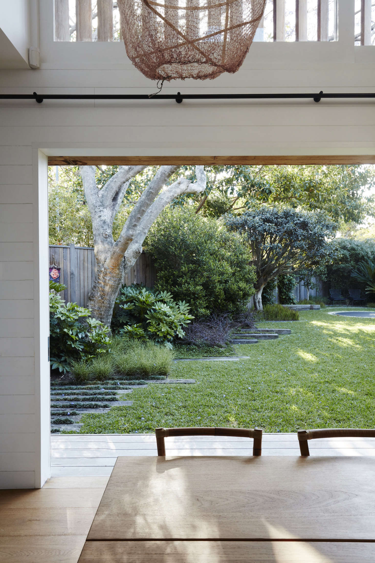 A view of the backyard garden from the dining table. The property is about a third of a mile from Bondi Beach, says Dangar, which means that 