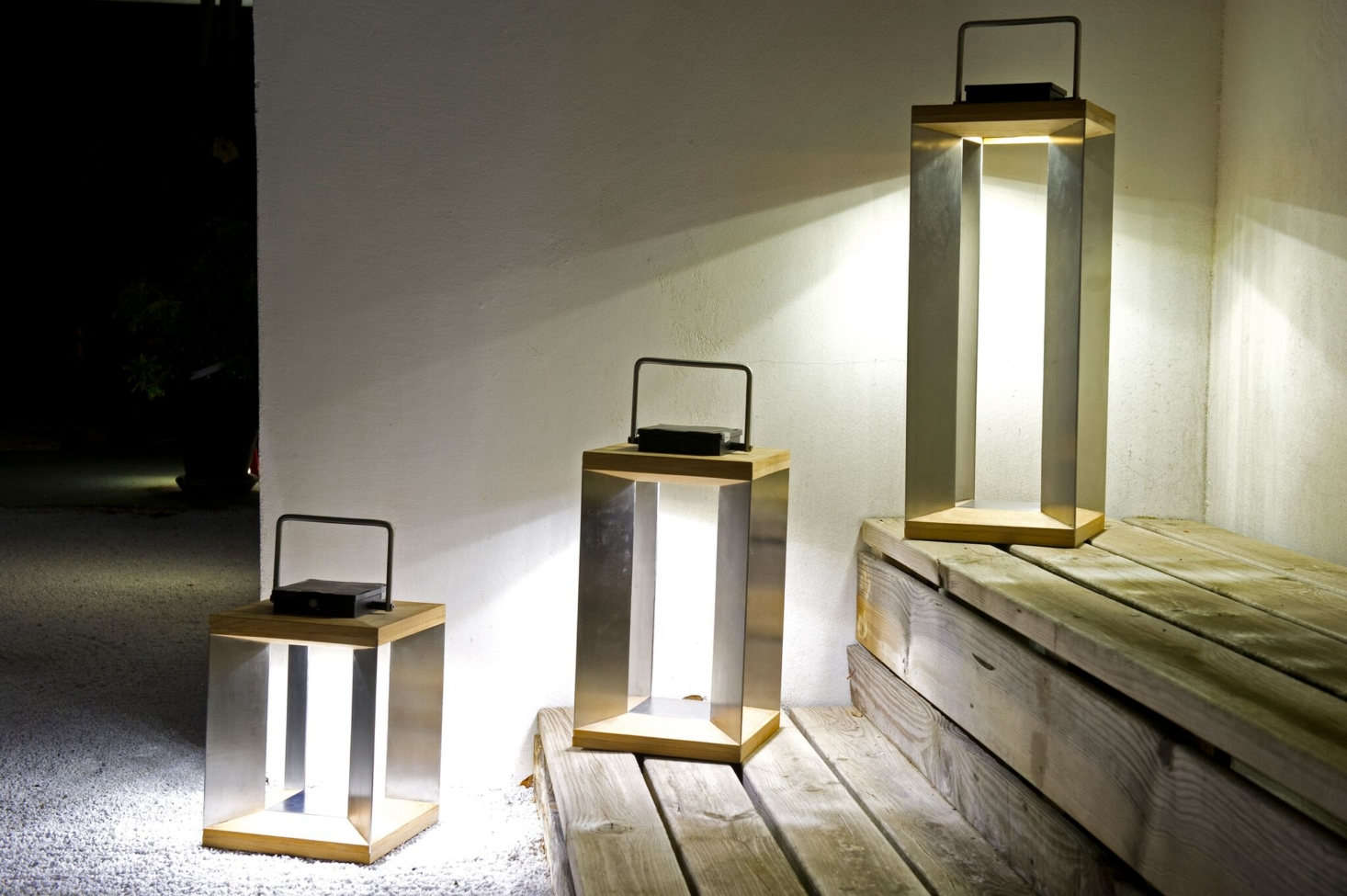 Teak and stainless steel Blade Lanterns come in three sizes. The -inch-tall Teka Teak version (shown center) is $449.5data-src=
