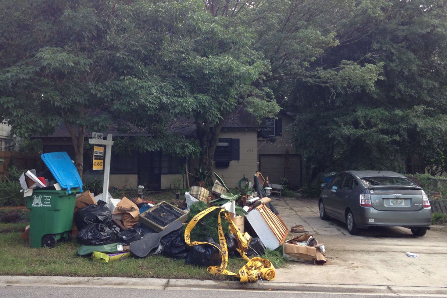 Before, the front of the house was almost entirely obscured by foliage.