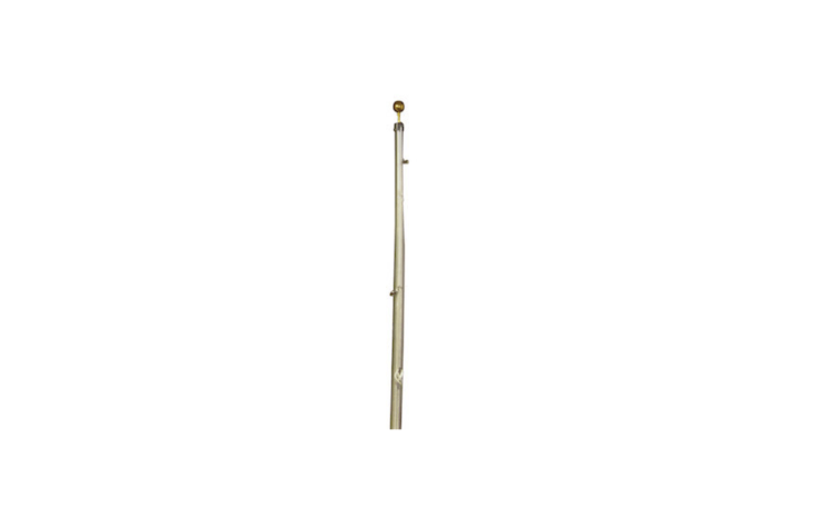 Manufactured in the US, heavy-duty Estate External Halyard Satin Aluminum Flagpoles &#8\2\20;are gracefully tapered with scaled-down proportions perfect for home, apartment, or small businesses,&#8\2\2\1; notes retailer Flags International. The poles are made of &#8\2\20;seamless 6060-T6 aluminum with tensile strength not less than 30,000 psi and a yield point of \25,000 psi&#8\2\2\1; and come in a variety of heights from \15 to 35 feet and diameters of three to five inches; \$5\2\2 to \$\1,649.