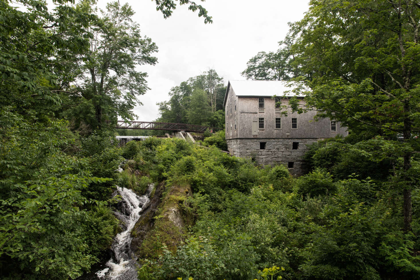 The Lost Kitchen is located in the Mill at Freedom Falls, which was saved from abandonment and sits perched above a wide creek.