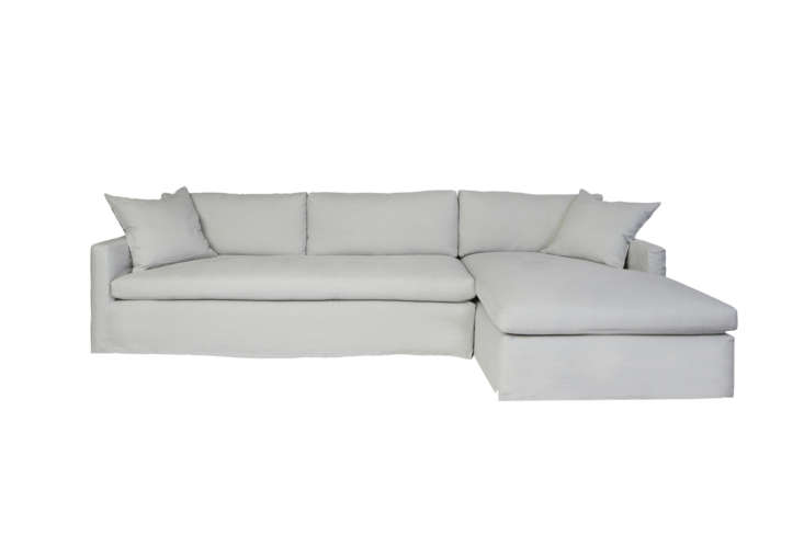 The Cisco Brothers Louis Two-Piece Sectional Sofa comes in a right or left chaise configuration and is available in the full range of Cisco Brothers upholstery options. Contact Cisco Brothers for price and retailer information.