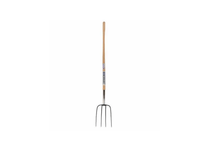 A four-tine Forged Manure Fork has a 48-inch handle and is \$\27.64 from Zoro.