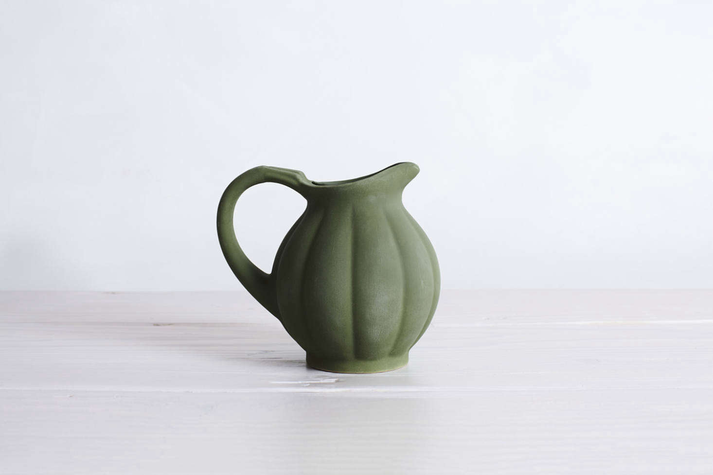 A Pumpkin Pitcher by French brand Manufacture de Digoin has a matte green glaze and is for £85 at SCP and also can be found at Nickey Kehoe (contact for restocking information).