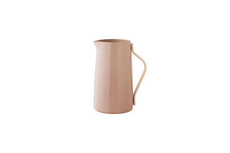 With a two-liter capacity, the Stelton Emma Pitcher &#8\2\20;has a beautiful Scandinavian look combining beechwood with a glossy steel surface,&#8\2\2\1; notes retailer Finnish Design Shop; \$7\1.50.