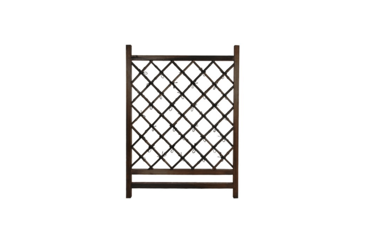 A Handmade Japanese Garden Bamboo fence panel can be customized to use as a gate; it measures 39.\25 inches high by \29.5 inches wide and is \$\1\1\1.49 from Overstock.