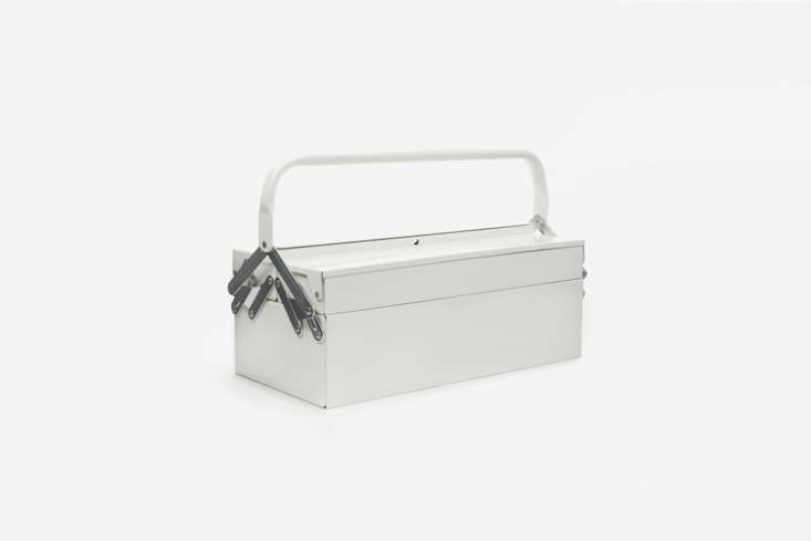 The House Doctor Toolbox in White is made entirely of white powder coated steel; \$58.05 at Goodhood in London. It&#8\2\17;s also available in a muted Army Green for the same price at Goodhood.