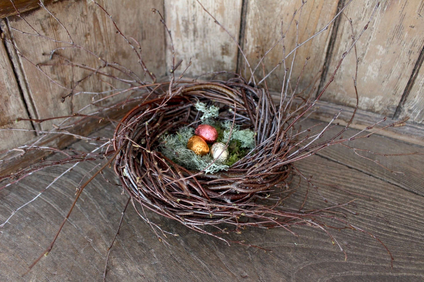 Just in time for Easter, this DIY decorative nest made from foraged branches is a great project for a middle- or high-schooler. Photograph by Kendra Wilson for Gardenista, from DIY Bird Nests: Twig Tabletop Arrangements for Easter.