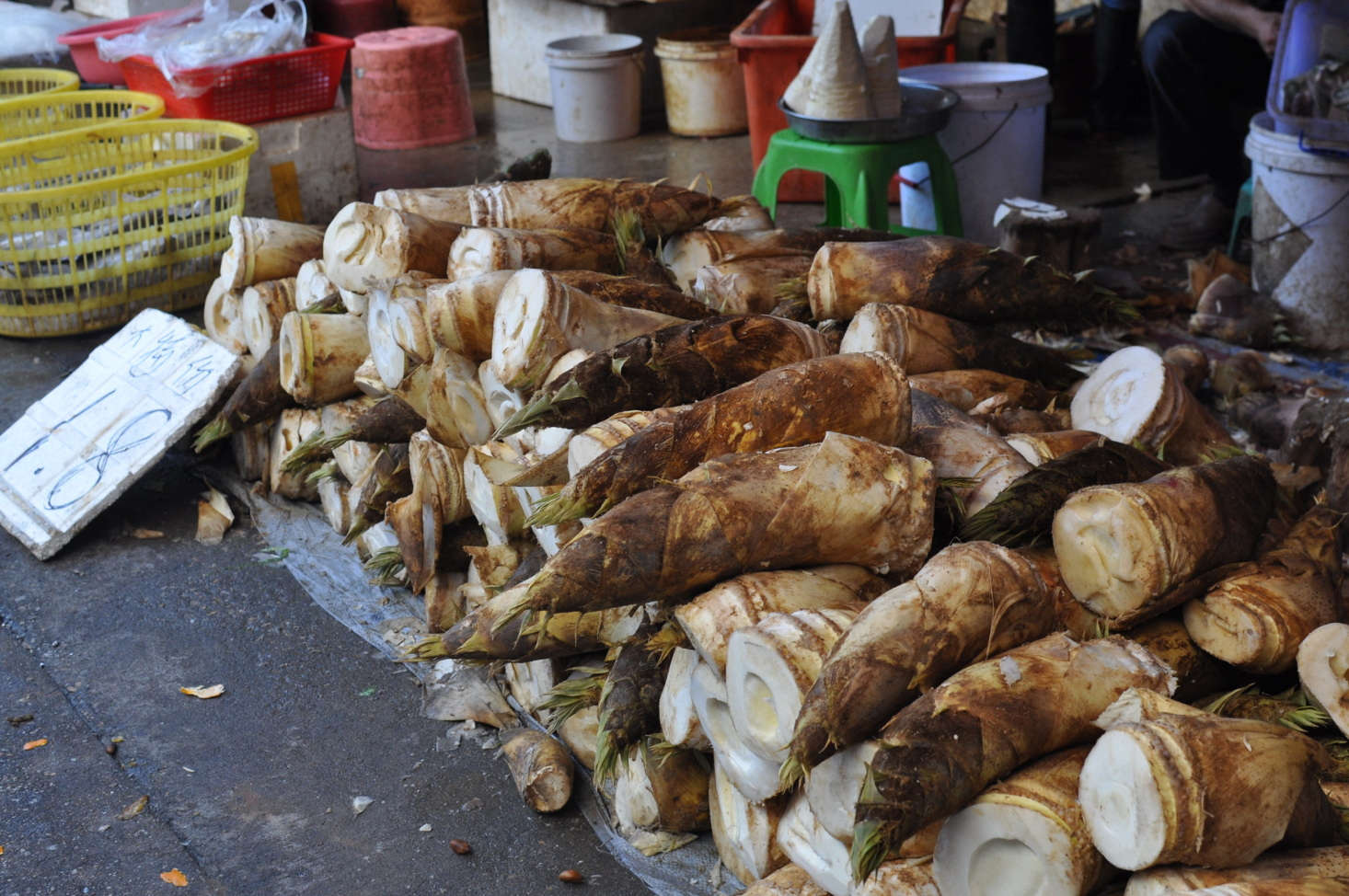 Bamboo shoots for sale at a market in Xiamen, China. Photograph by Scott Edmunds via Flickr.