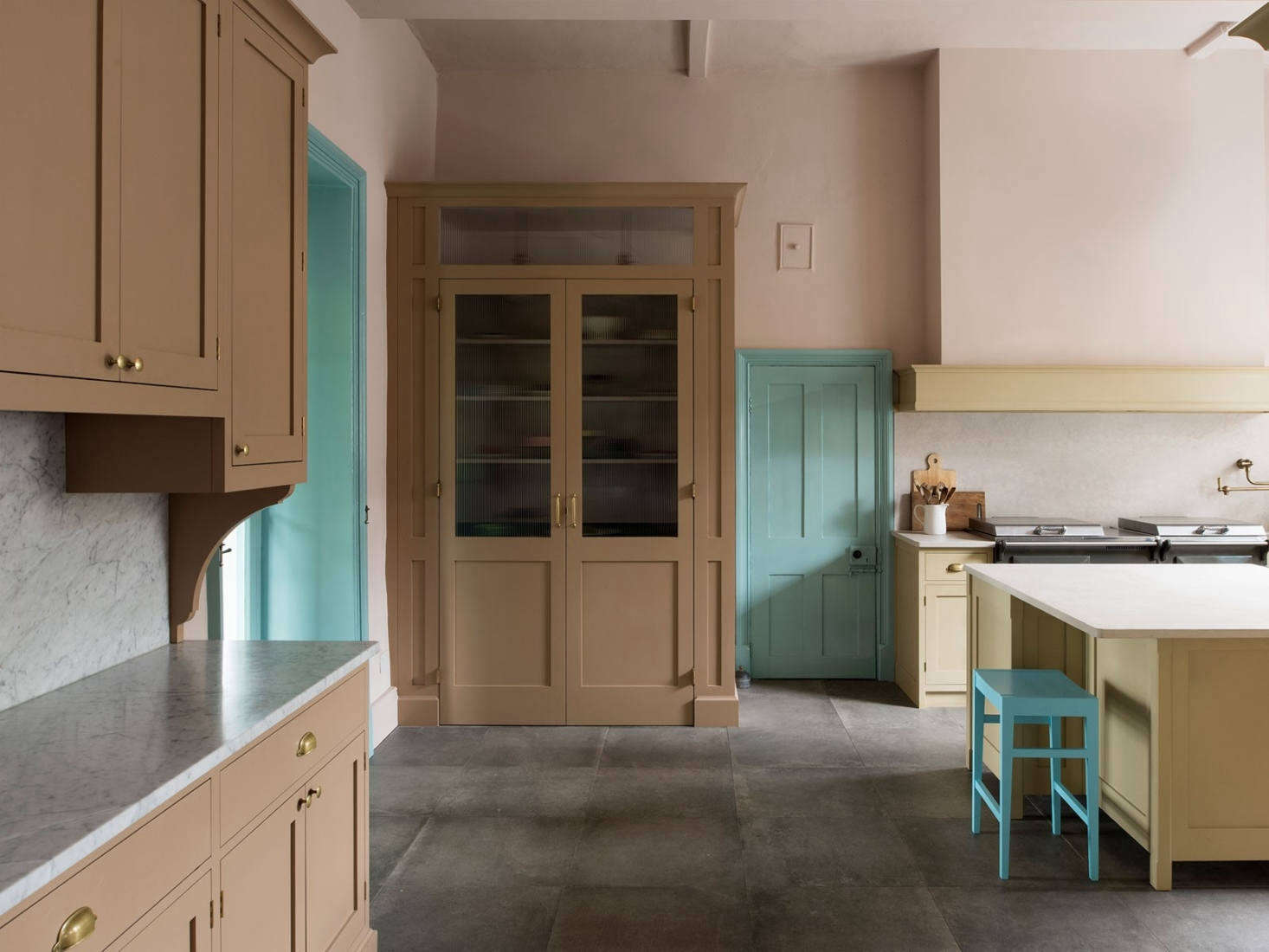 Remodelista unveiled a new-to-us kitchen cabinet maker that combines traditional craftsmanship with contemporary aesthetics. Photograph by Leigh Simpson, courtesy of Inglis Hall, from Kitchen of the Week: An Unexpected Palette in a Custom Kitchen Designed by Inglis Hall.