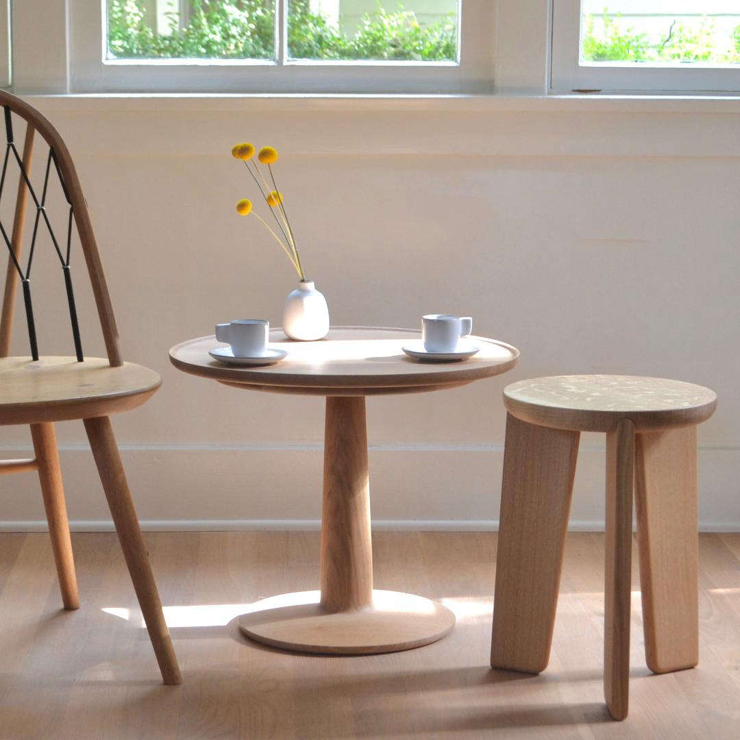 A trio of oak works by Summer Studio, a new-to-us workshop in LA making wood furniture with clean lines. Photograph courtesy of Summer Studio, from Summer Studio: Understated Wood Furniture by Architect-Turned-Woodworker Jack Sasaki.