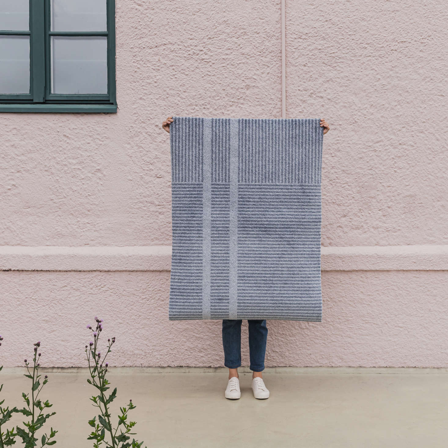 Made by Heymat of Oslo, Norway, the Løype doormat is composed of recycled plastic and heavy enough so that the corners won