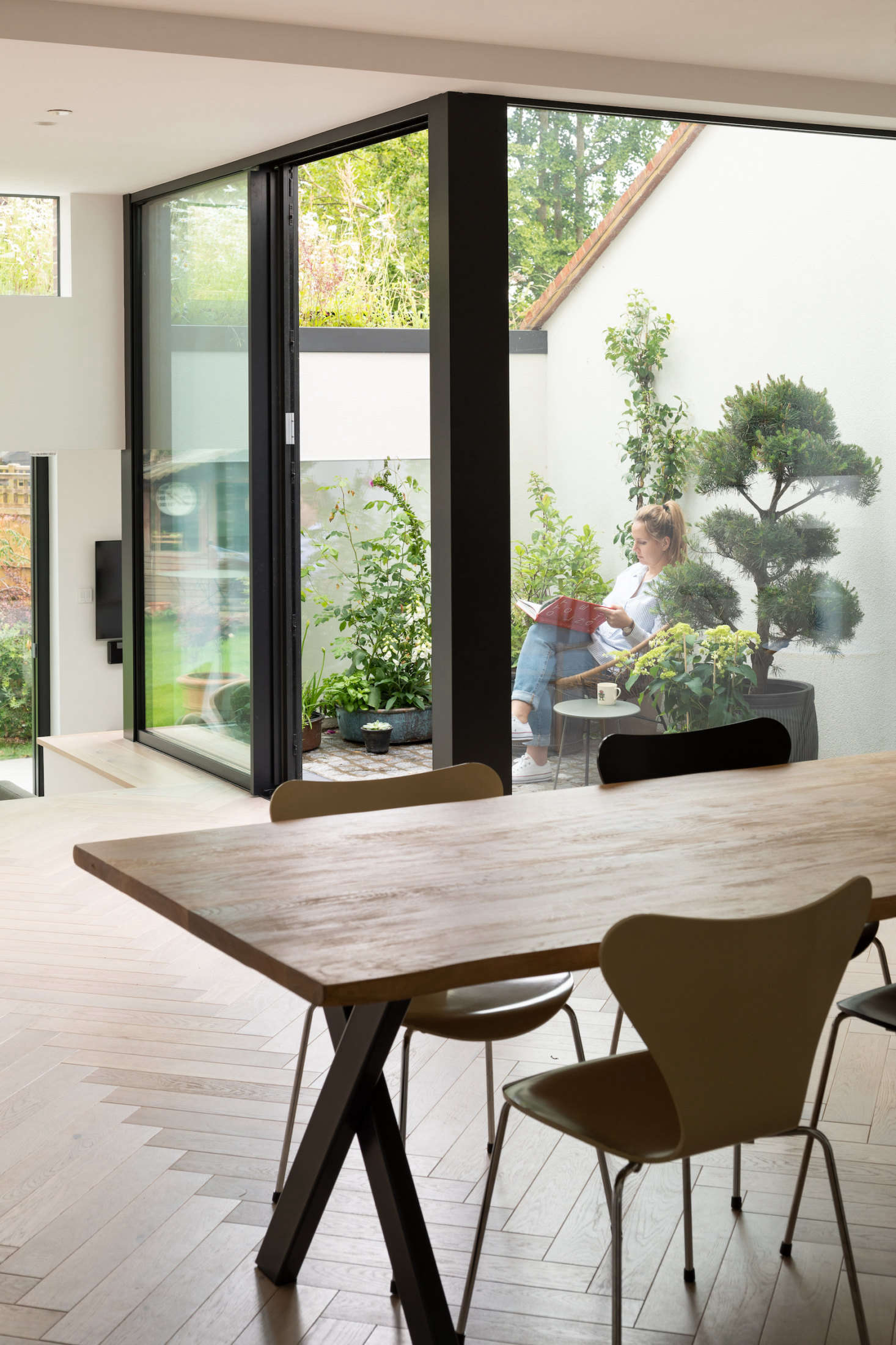 The courtyard offers easy indoor-outdoor living.
