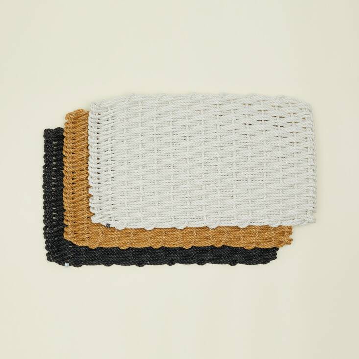 Hawkins New York carries The Rope Co.&#8\2\17;s Woven Rope Doormats in monochromatic neutrals; \$68.