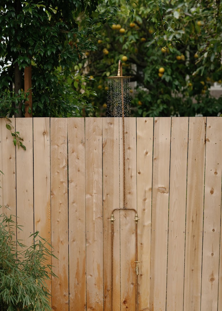 Object of Desire An Elegant Brass & Copper Outdoor Shower by OR.CA