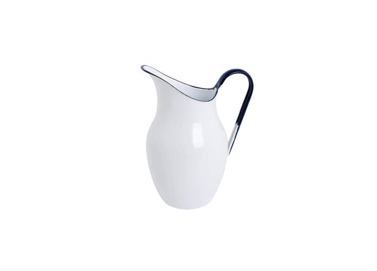 The Enamel Pitcher from German brand Redecker is \$59 at Sage Restoration.