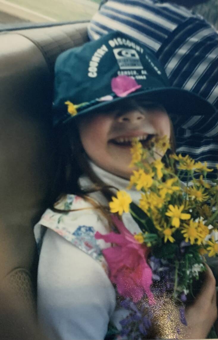 Young Molly with yellow blooms.
