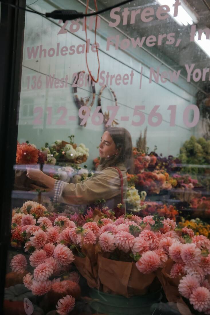 Molly shopping at the New York Flower Market. Photograph by Samantha Hillman.
